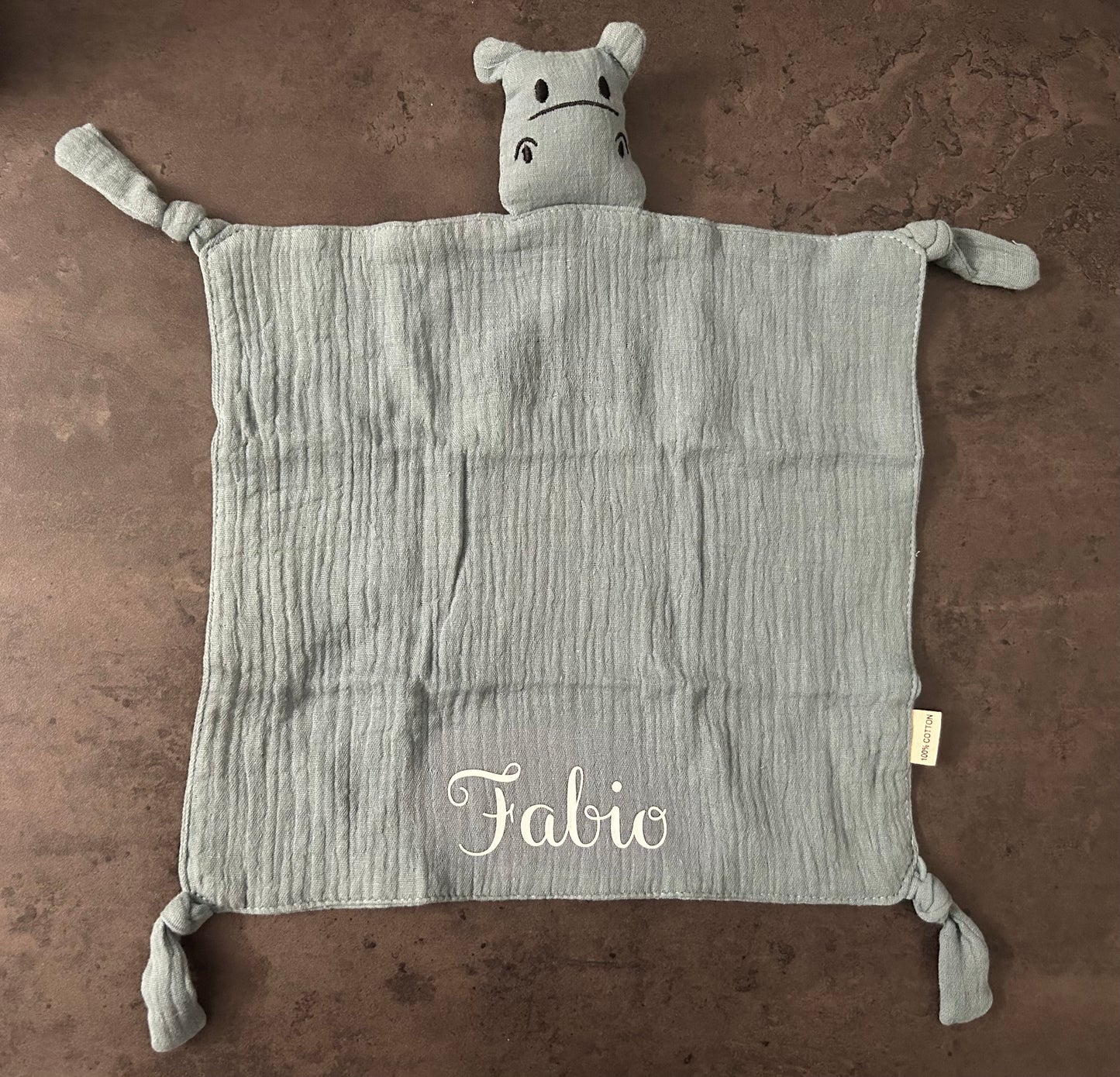 Doudou gaze de coton hippopotame