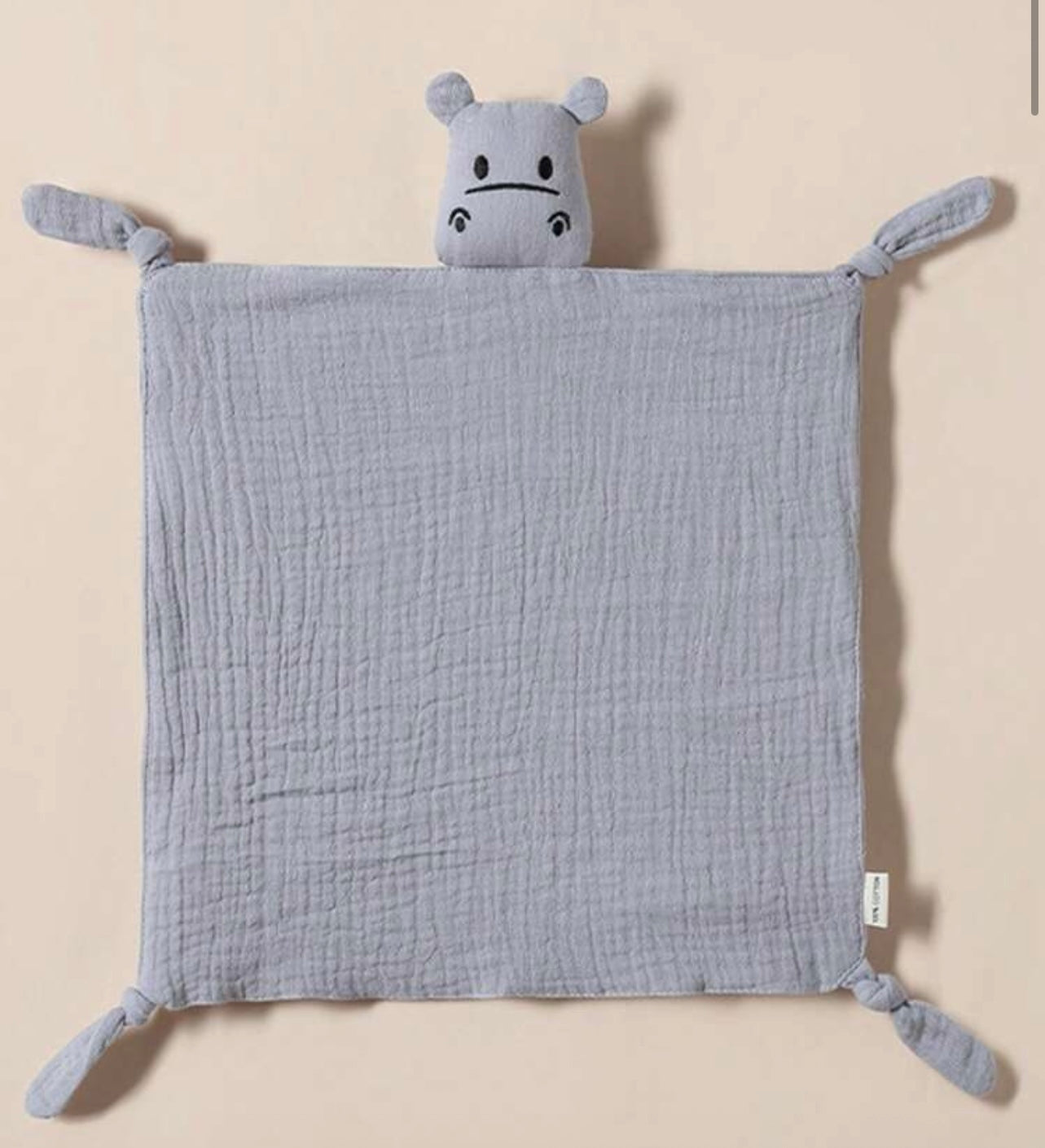 Doudou gaze de coton hippopotame