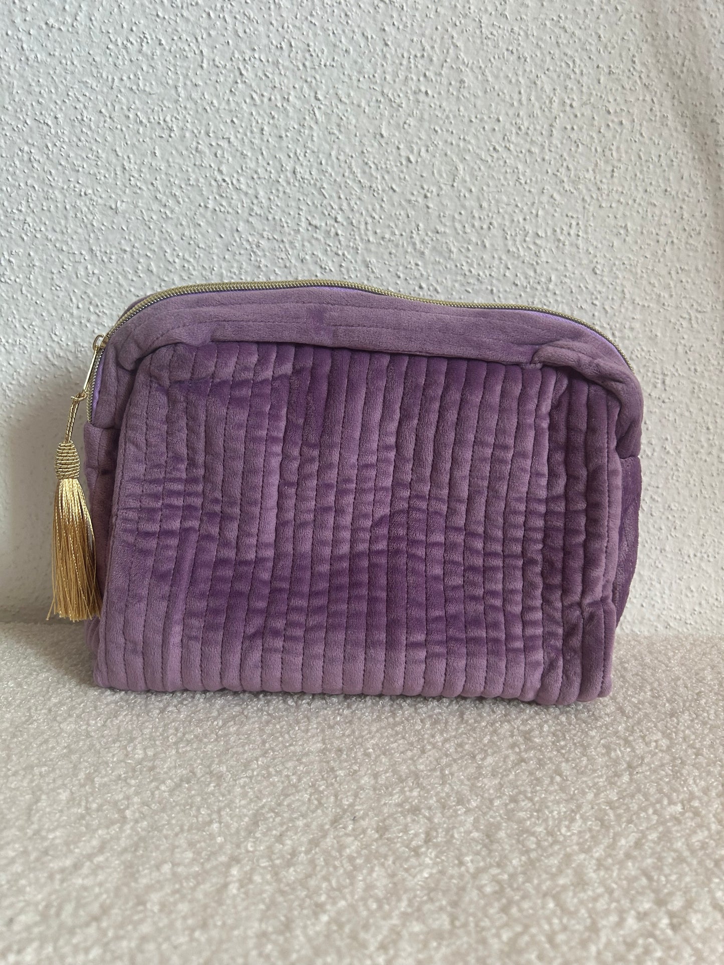 Trousses de toilette velours avec pompons