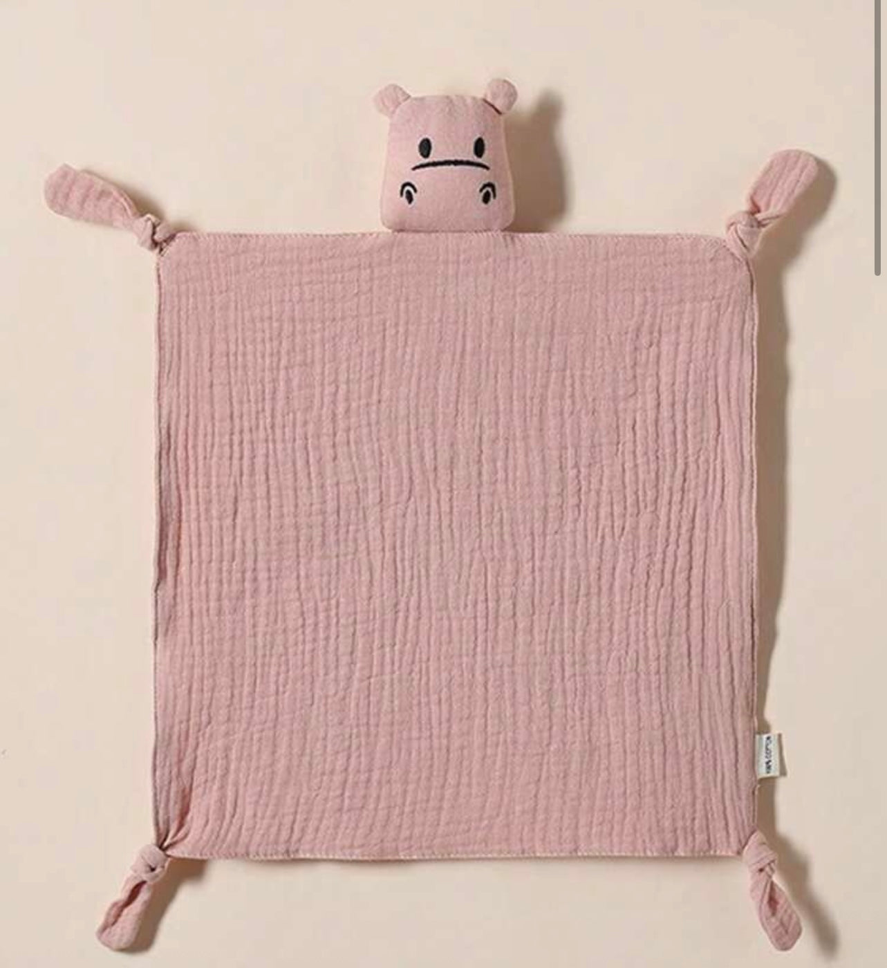 Doudou gaze de coton hippopotame