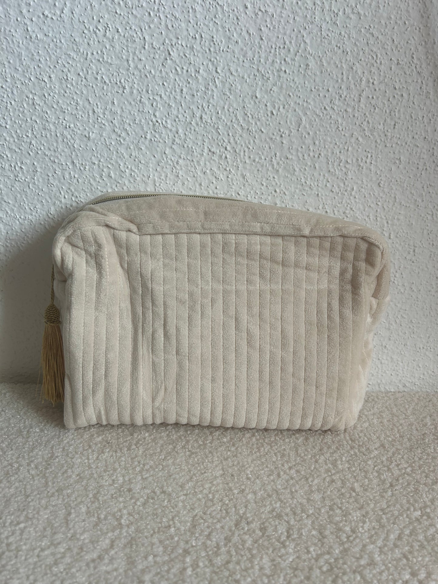 Trousses de toilette velours avec pompons