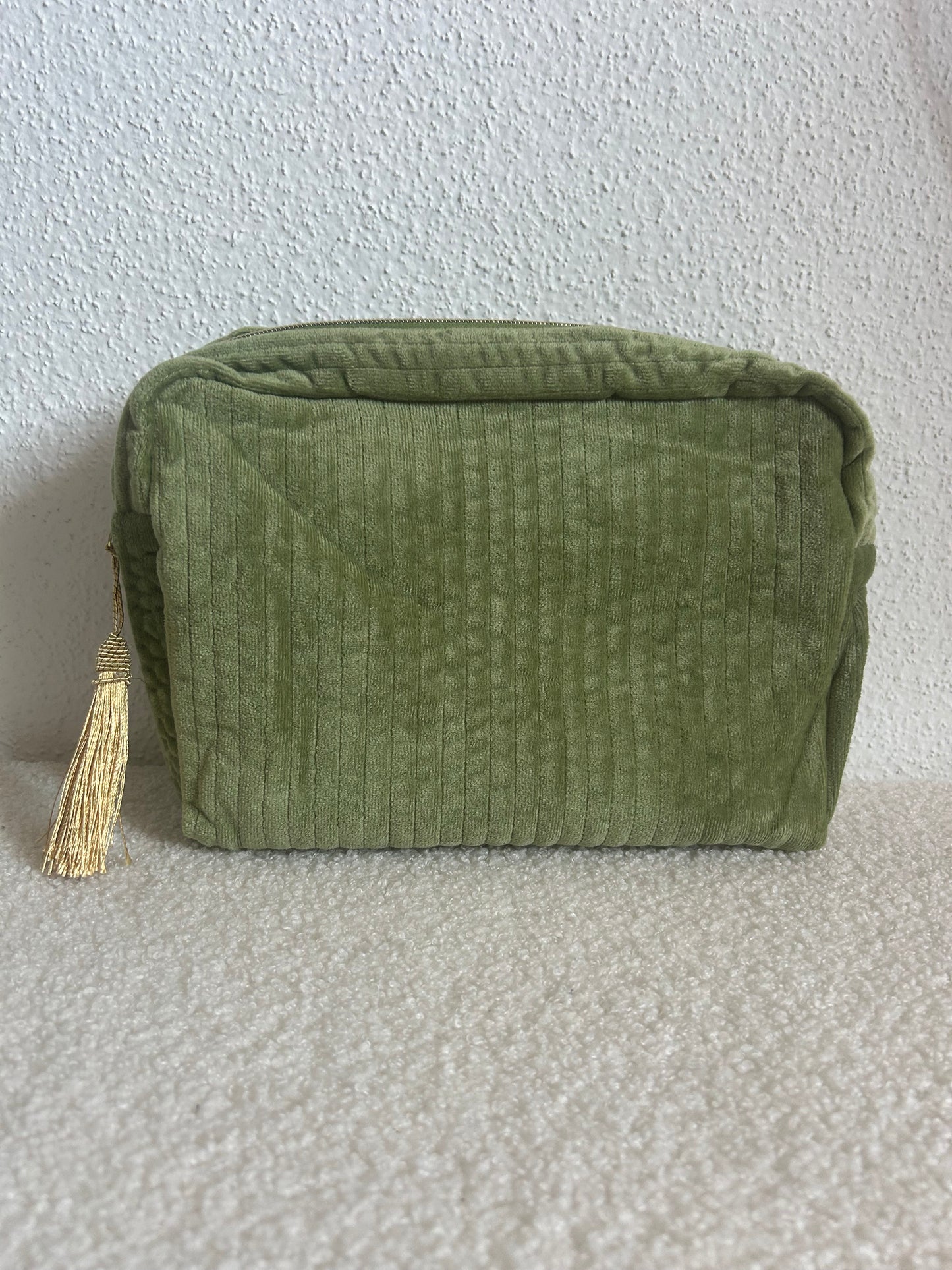 Trousses de toilette velours avec pompons