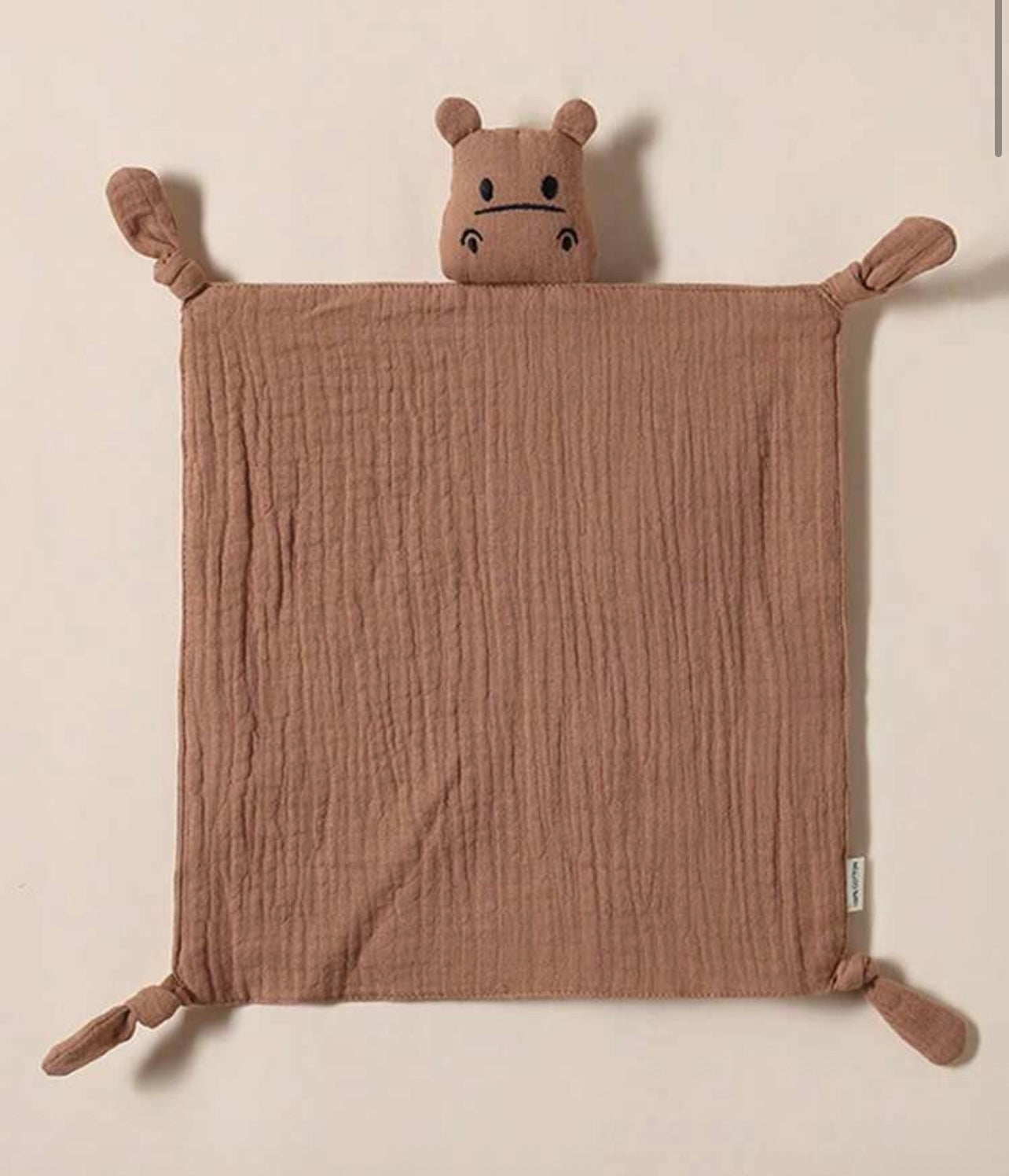 Doudou gaze de coton hippopotame